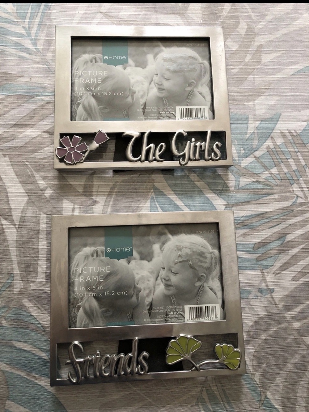 Target Home 2 Silver Picture Frames “Friend & The Girls”, NEW 4” X 6”